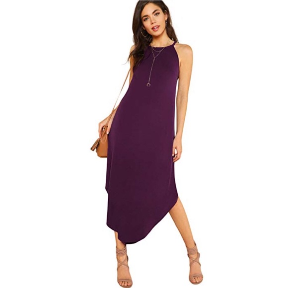 Boutique Dresses & Skirts - The Amelia Halter Asymmetrical Hem Maxi Dress